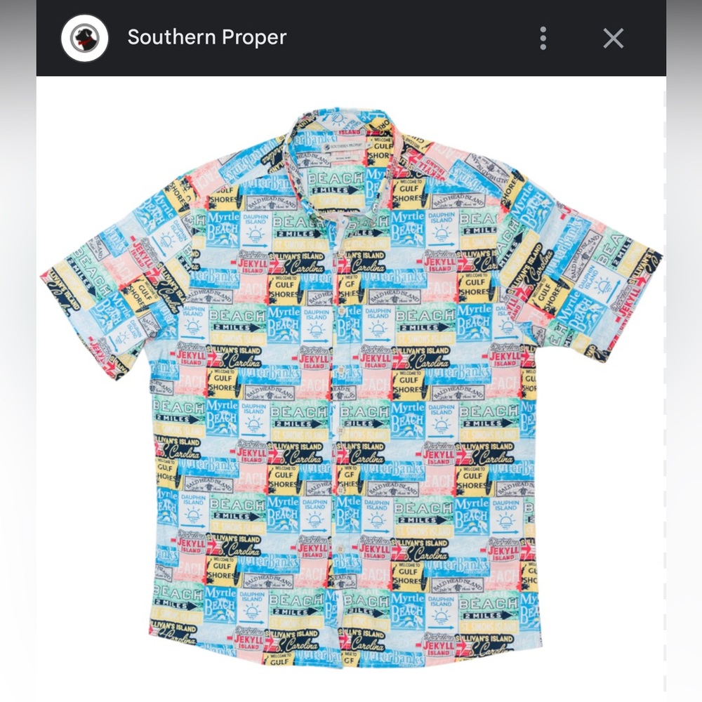 Southern Proper Men's Colorful Graphic Button Down Shirt
